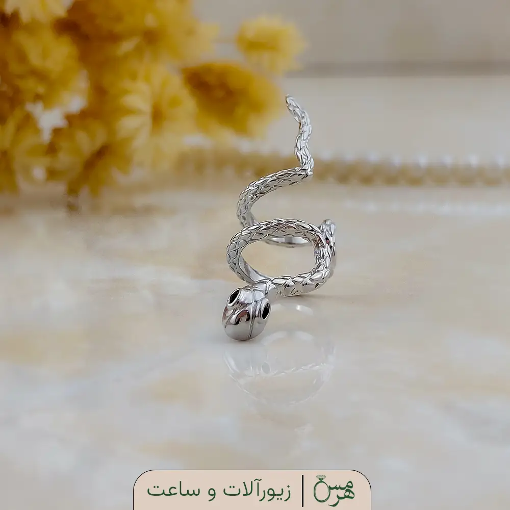 پیرسینگ فیک کانچ استیل مدل مار زنگی