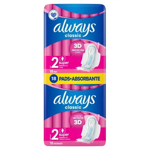 نوار بهداشتی بالدار آلویز کلاسیک always classic سایز 2 بسته 18 عددی