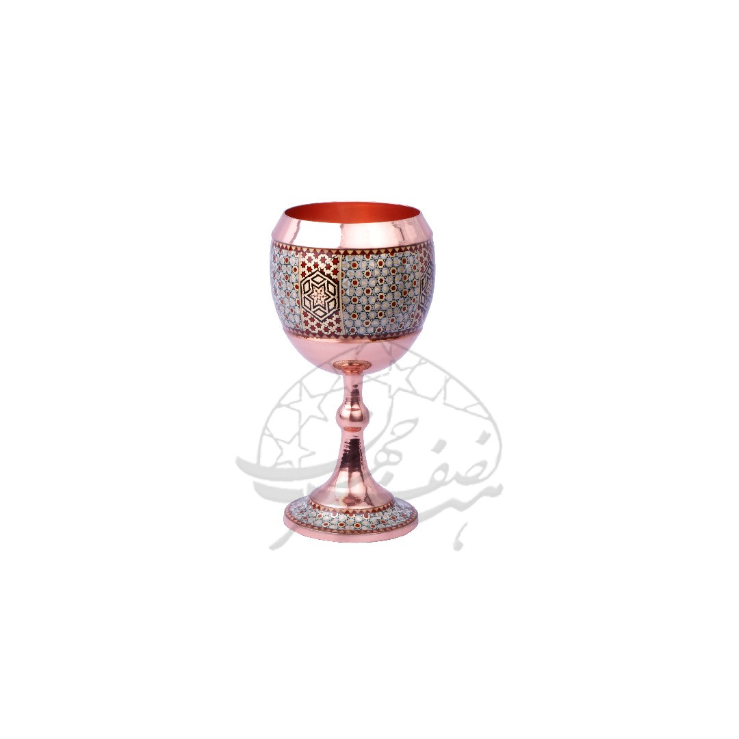 جام بزرگ مس و خاتم طرحدار