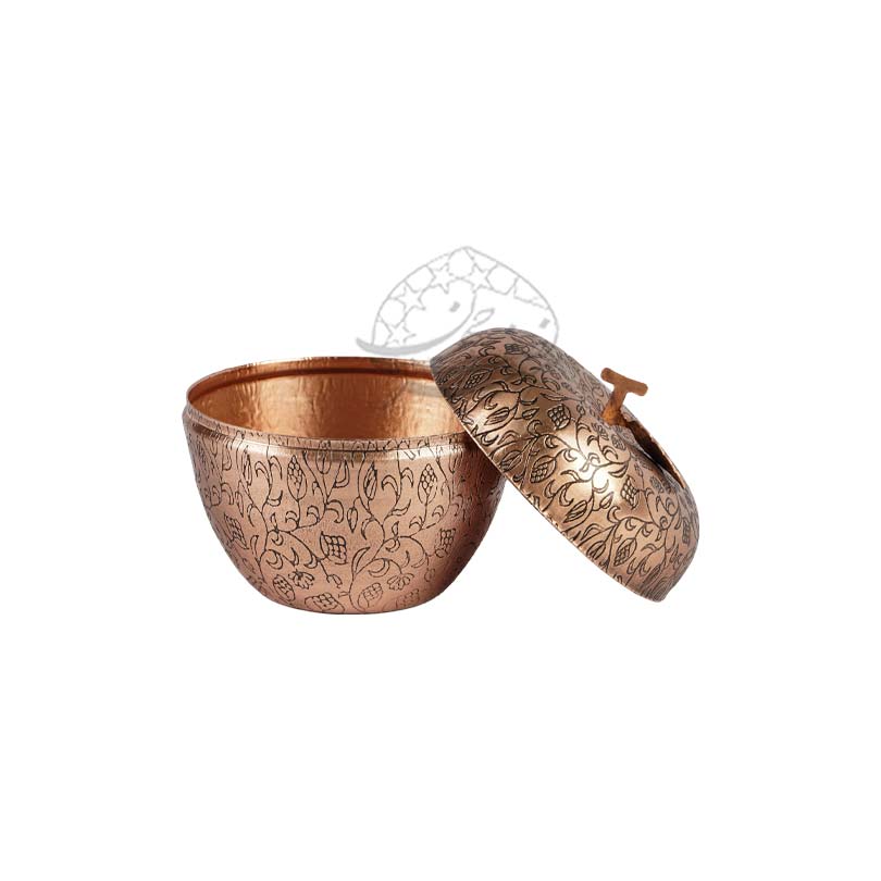 قندان سیبی سیاه قلم درب دار نانو