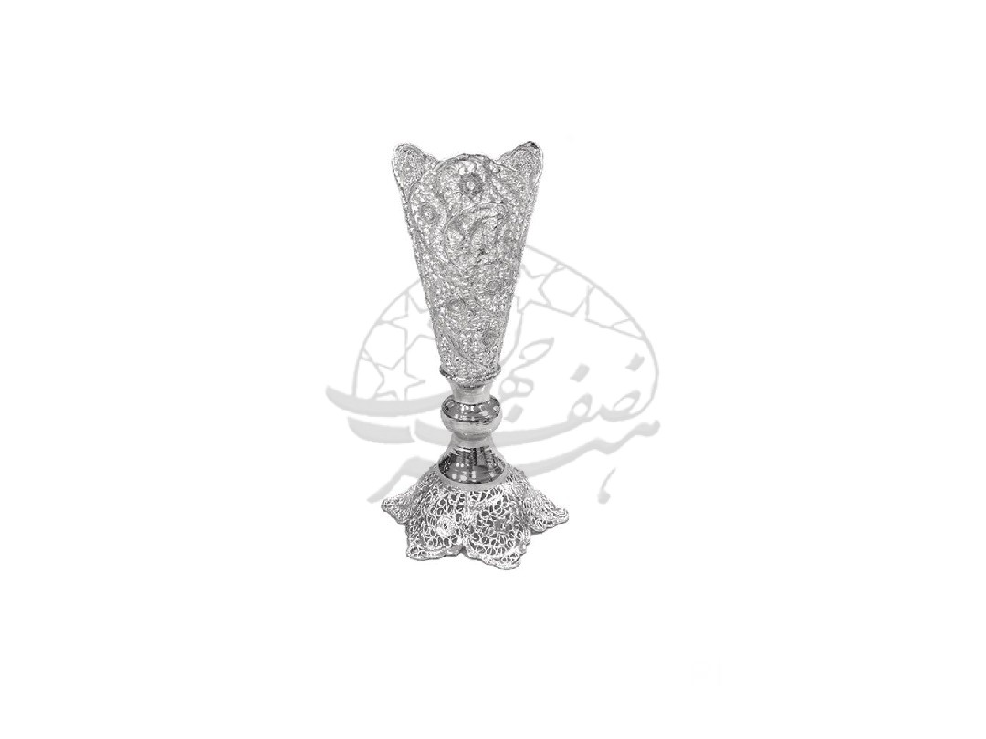گلدان موشکی متوسط ملیله کاری