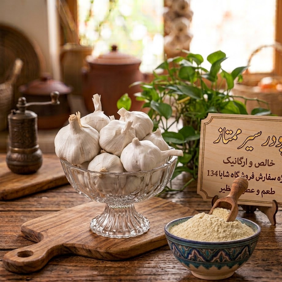  پودر سیر ممتاز خالص و ارگانیک ویژه سفارش فروشگاه شابا 134