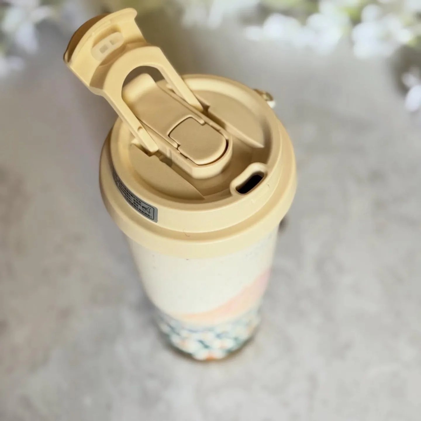 تراول ماگ 2 لبه طرح گل بابونه استیل 316L حجم 520 میل