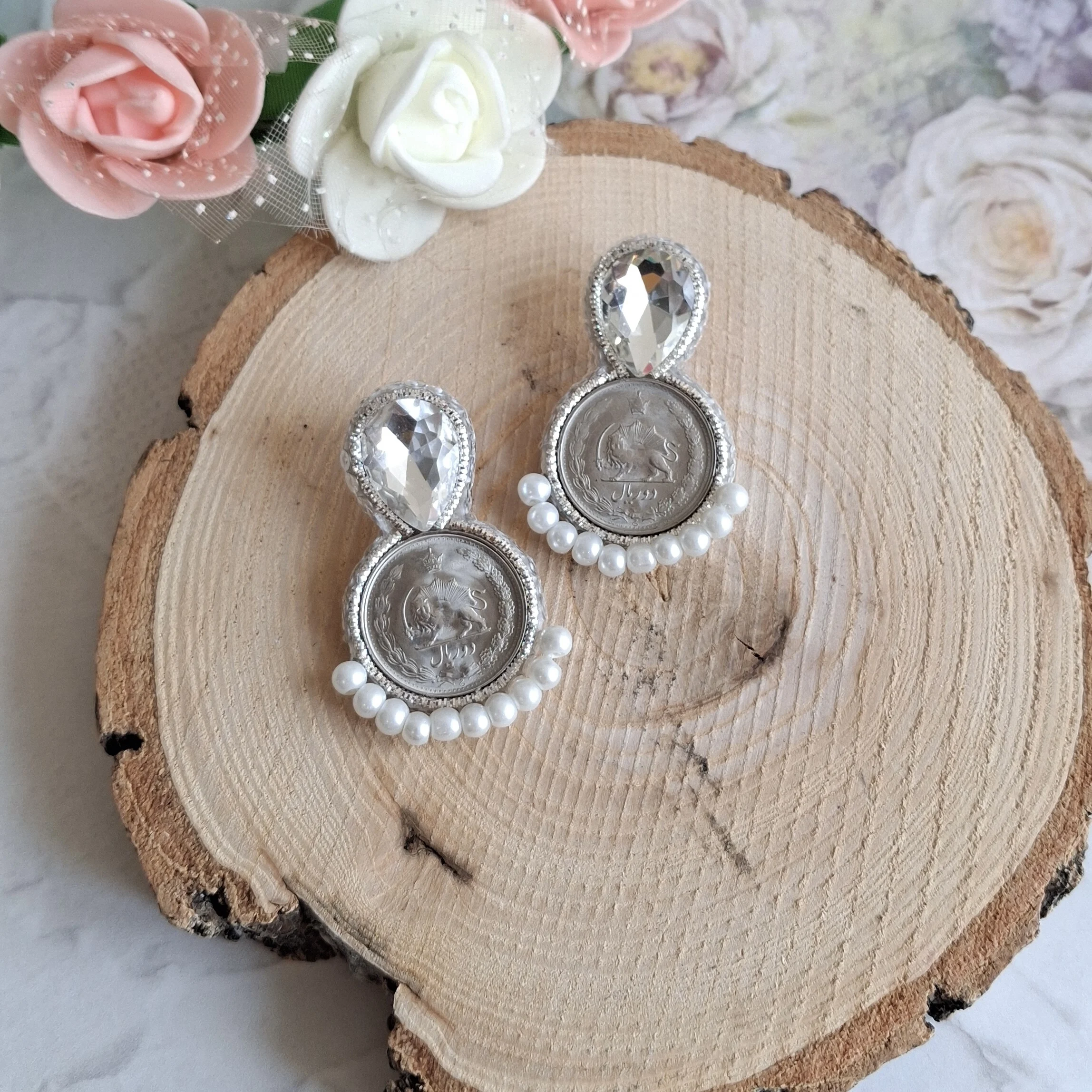 گوشواره جواهردوزی الماس کد 2255