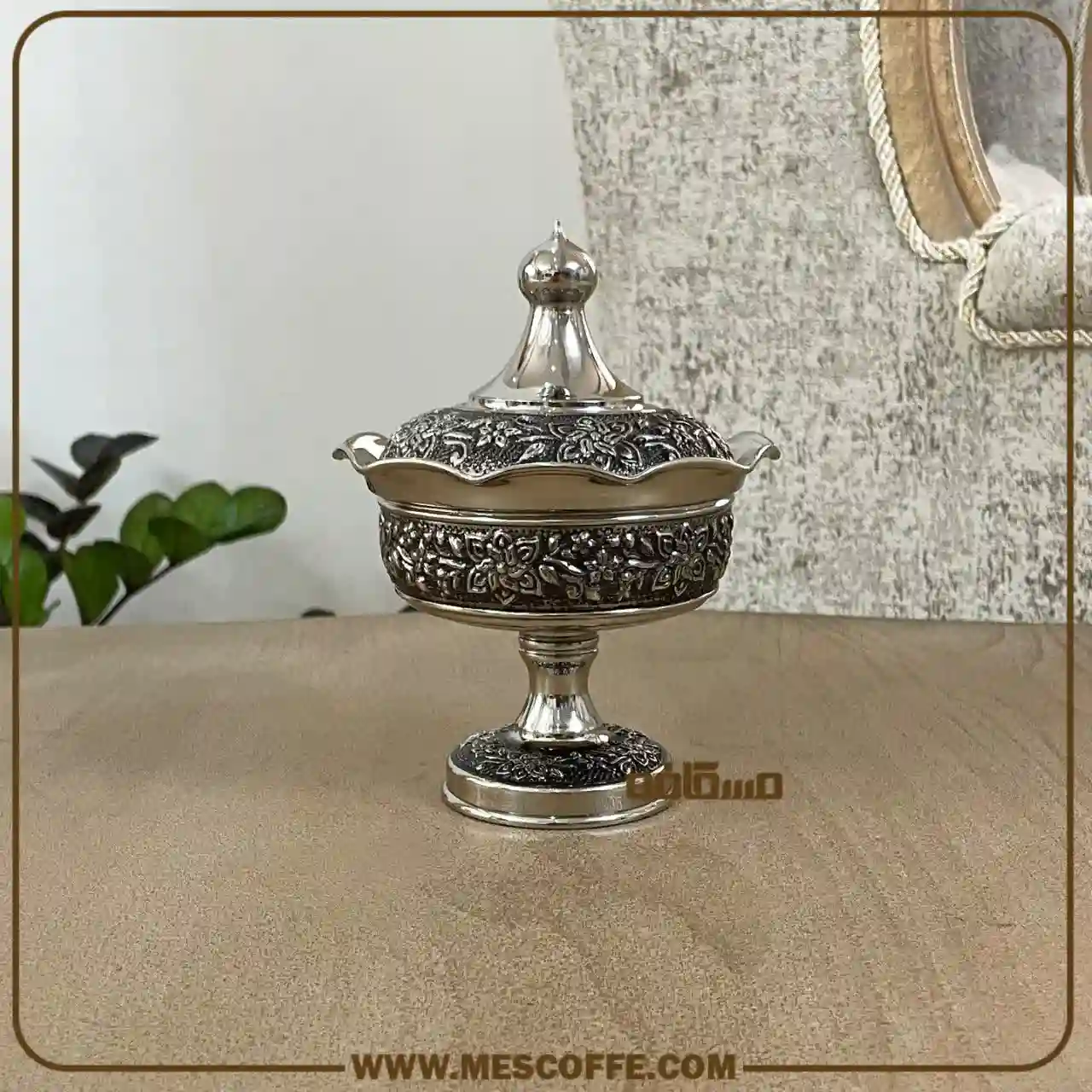 خرید جدیدترین قندان مسی(مدل گل یاس/برندفضلی/کد1910)