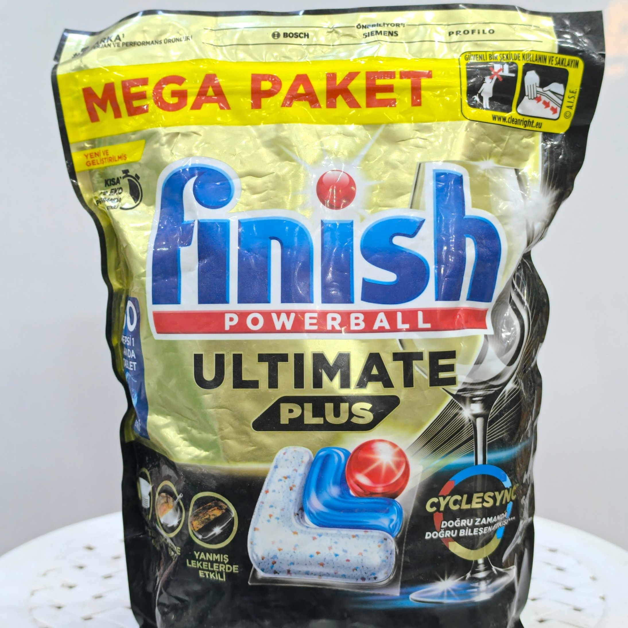 قرص ماشین ظرفشویی فینیش Finish Ultimate Plus، مدل Powerball، بسته 60 عددی 732 گرم