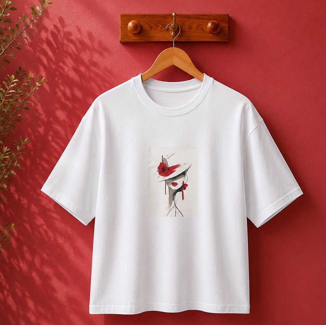 تی شرت سفید با طرح fashion 