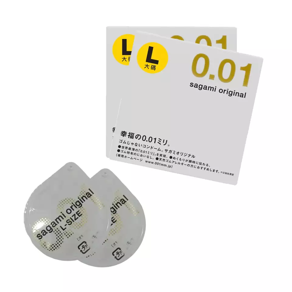 کاندوم ساگامی مدل 10 micron پک دو عددی سایز لارج