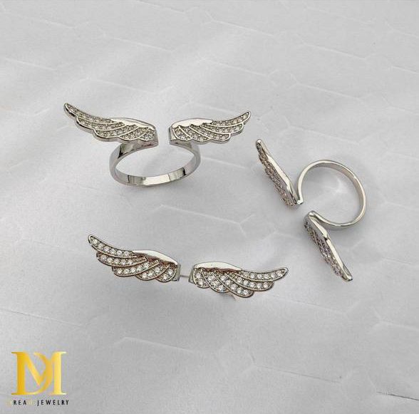 انگشتر بال فرشته نگین دار ژوپینگ