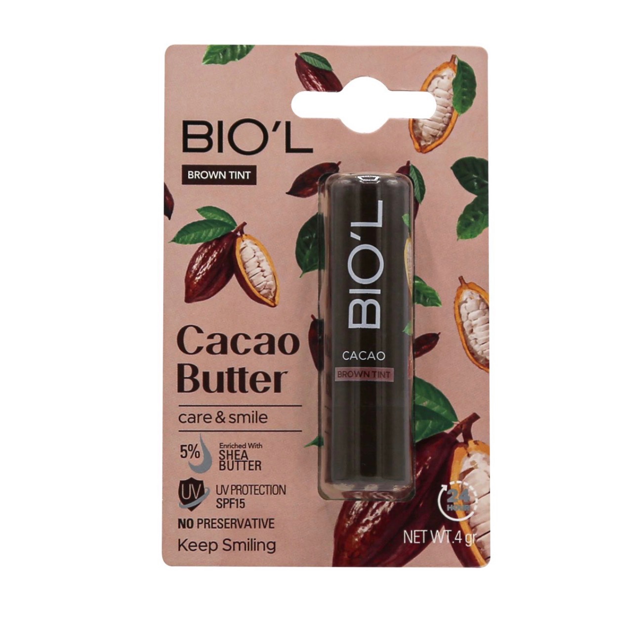 بالم لب رنگی بیول مدل Cacao Butter با SPF15