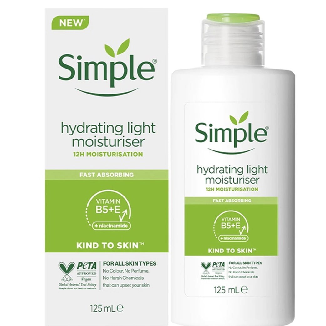 آبرسان و مرطوب کننده سیمپل مدل لایت (Simple Kind to Skin) حجم 125 میلی لیتر