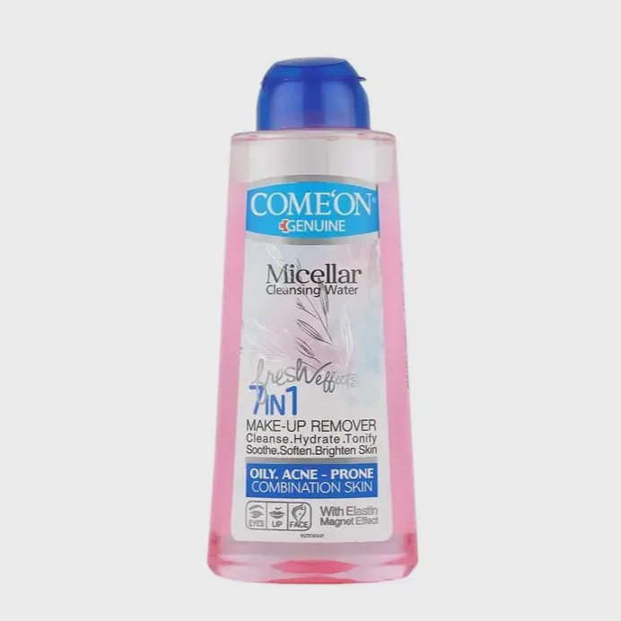 پاک کننده آرایش صورت پوست چرب 7 در 1 کامان 400 میلی لیتر Micellar Cleansing Water 7 in 1 For Oily Skin Comeon
