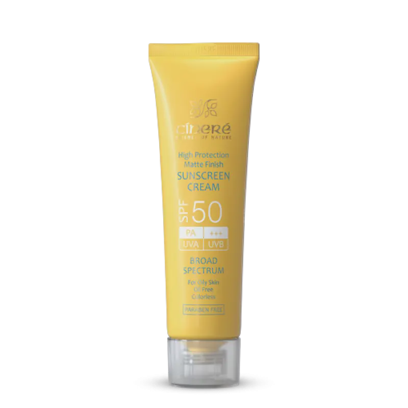 کرم ضد آفتاب پوست چرب مات فینیش سینره Matte Finish Sunscreen Cream SPF50 For Oily Skin Cinere