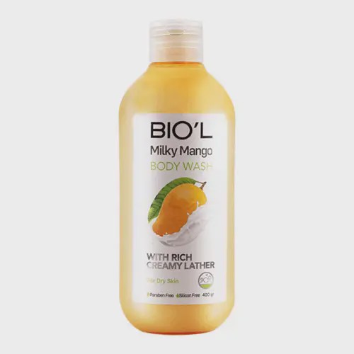 شامپو بدن کرمی شیر و انبه مناسب برای پوست های خشک 400 میل بیول Milk and mango cream body shampoo suitable for dry ski...