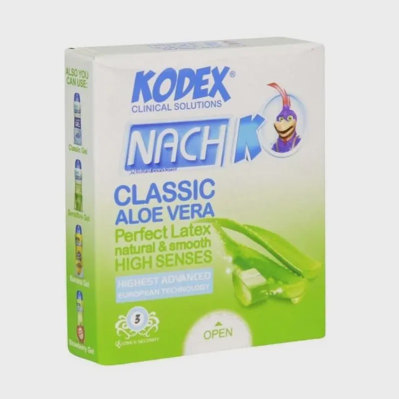 کاندوم ناچ کدکس مدل کلاسیک آلوئه ورا بسته 3 عددی Nach Kodex Classic Aloe Vera Condoms 3 pcs