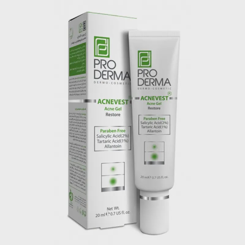 ژل کنترل کننده چربی پوست(ضد جوش) آکنه وست پرودرما Acnevest Acne Gel Restore Pro Derma