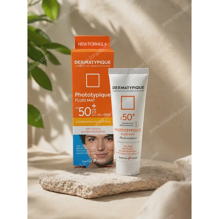 ضدآفتاب فلویید مت ضد آفتاب بی رنگ پوست چرب SPF 50 درماتیپیک 50 میلی لیتر Phototypique Anti Acne Fluid SPF50 Dermatypi...