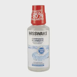 دهانشویه میسویک حاوی زایلیتول مناسب دندان های لمینت و کامپوزیت حجم 400 میلی لیتر Misswake Composite And Laminate Mout...