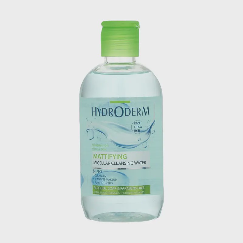 پاک کننده میسلار 3 در 1 پوست چرب هیدرودرم Mattifying Micellar Cleansing Water Hydroderm