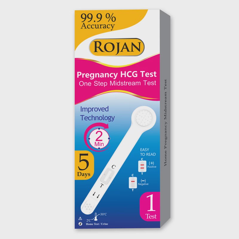 تست بارداری روژان مدل میداِستریم خودکاری 99.9 PREGNANCY HCG TEST ROJAN