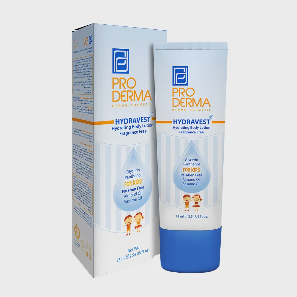 لوسیون مرطوب کننده صورت و بدن کودکان پرودرما Hydrating Body Lotion For Kids Hydravest Pro Derma