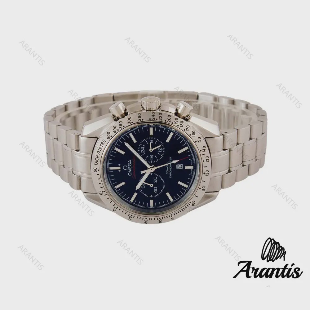 ساعت اومگا اسپیدمستر مردانه استیل صفحه مشکی m-9635