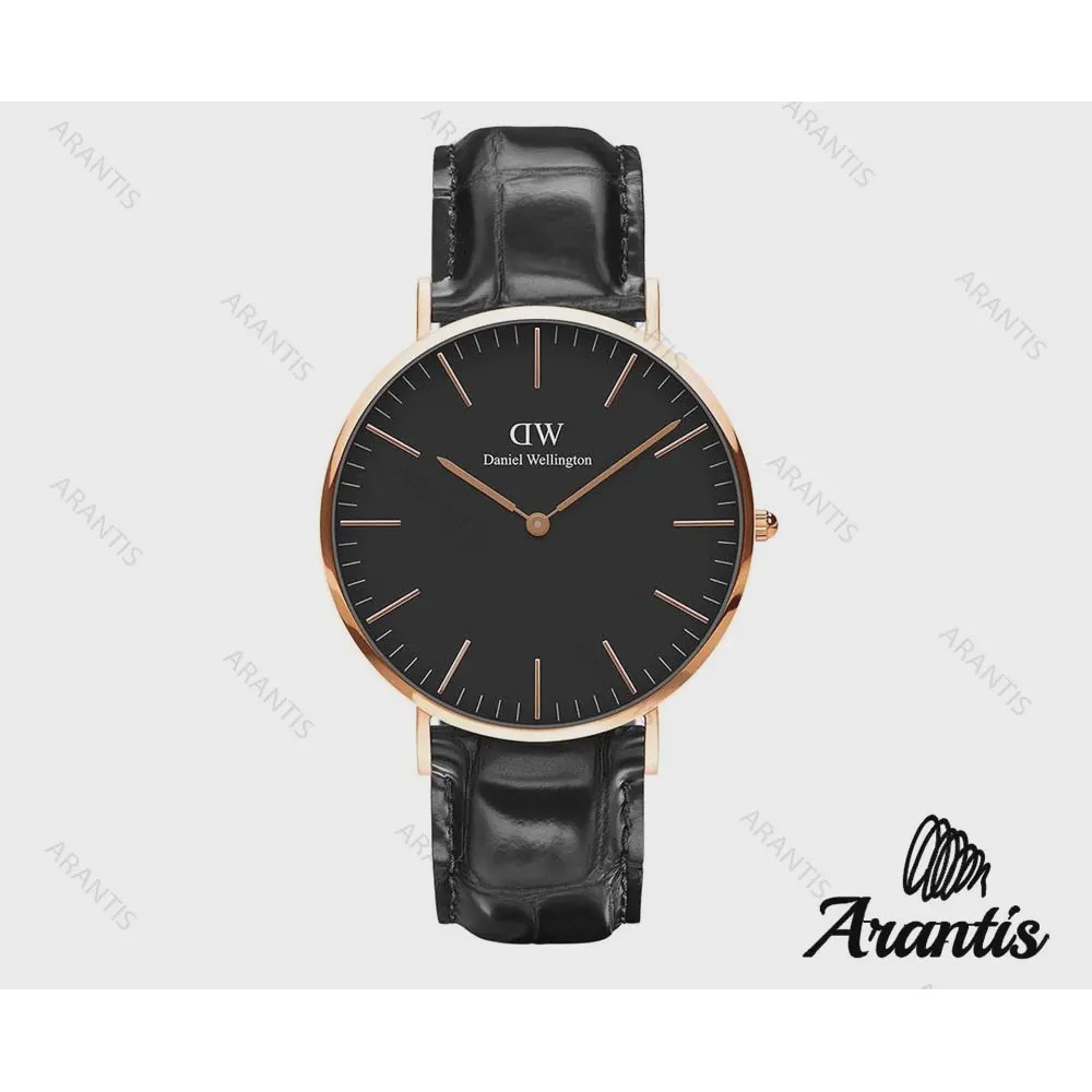 ساعت دنیل ولینگتون مردانه بند چرم مشکی m-4553