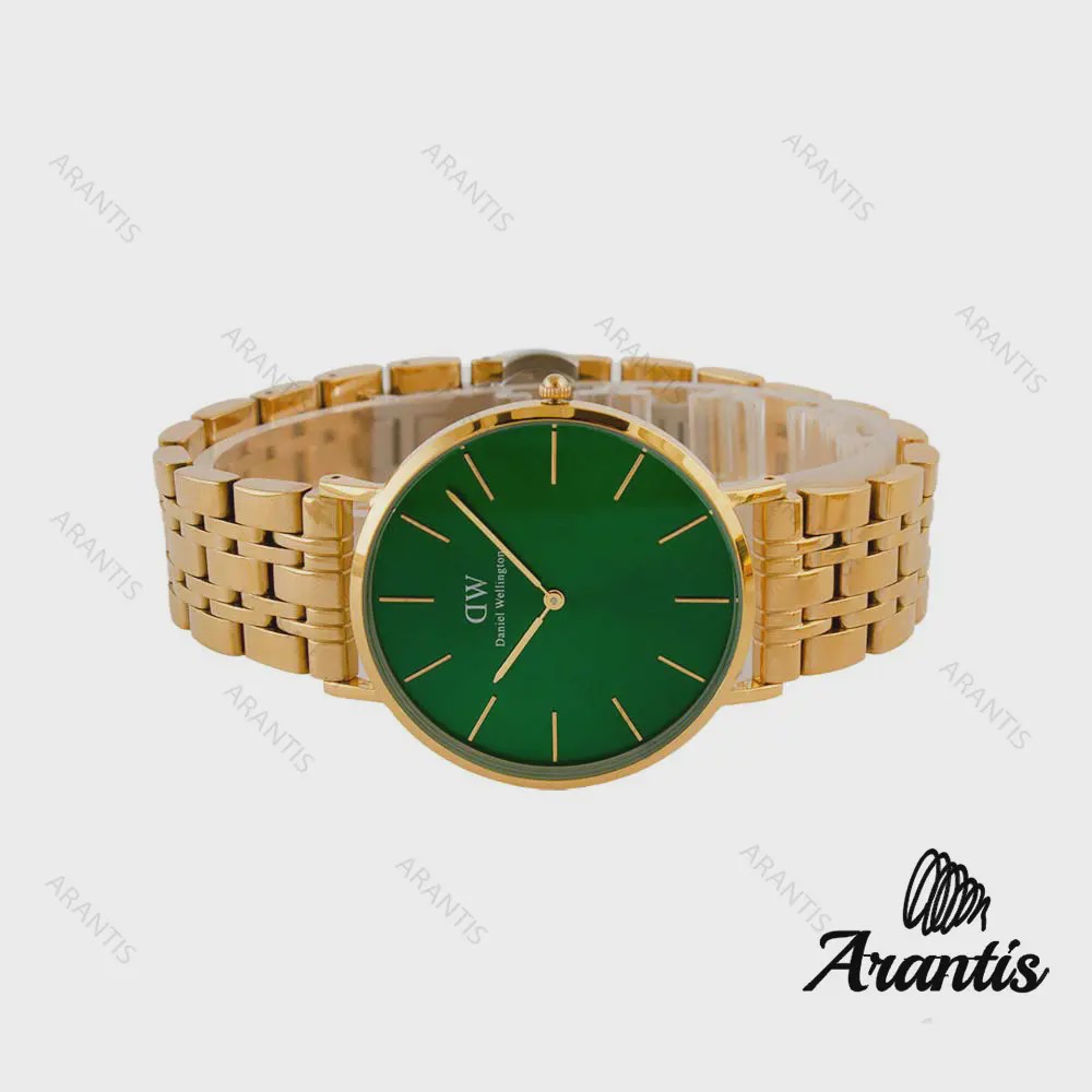 ساعت دنیل ولینگتون مردانه طلایی صفحه سبز m-3825