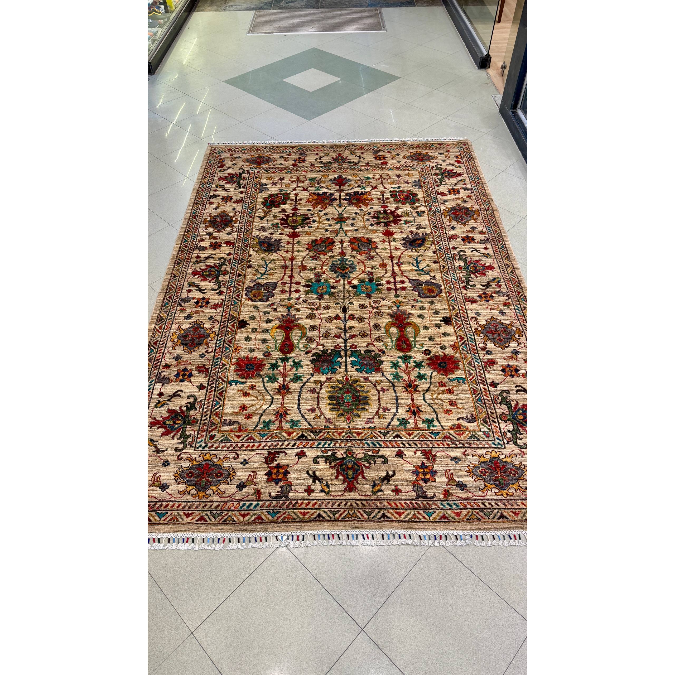 فرش دستبافت سلطان آباد نقشه افشان شاه عباسی 35رج اعلا 298 207