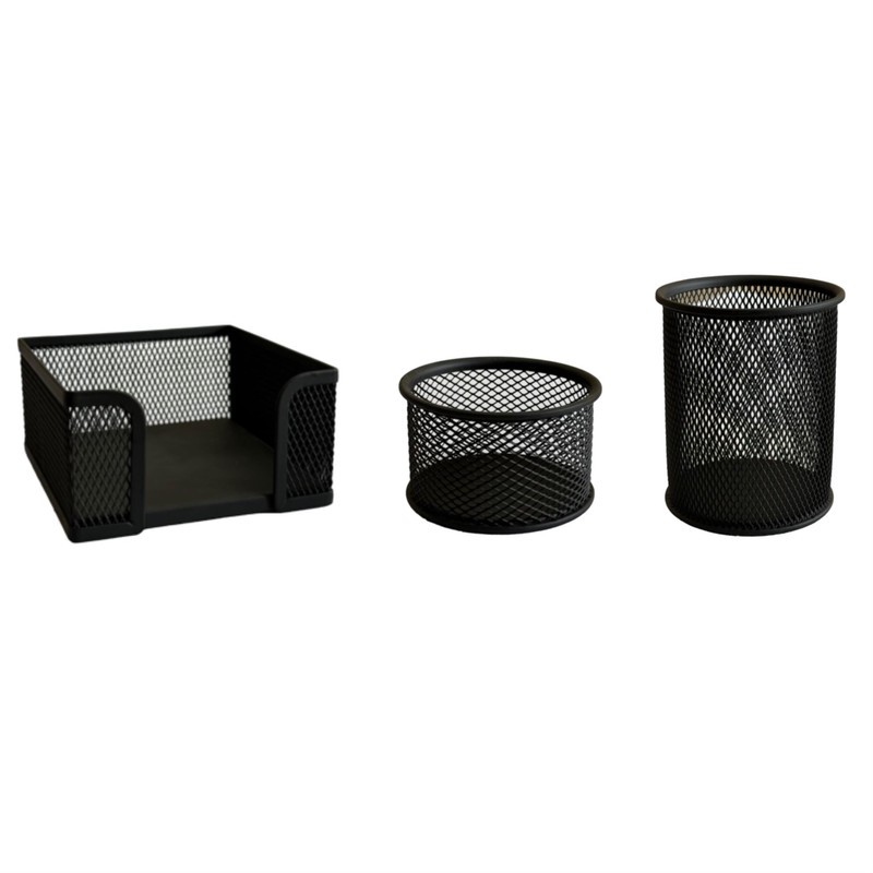 ست لوازم اداری رومیزی مدل توری مجموعه 3 عددی