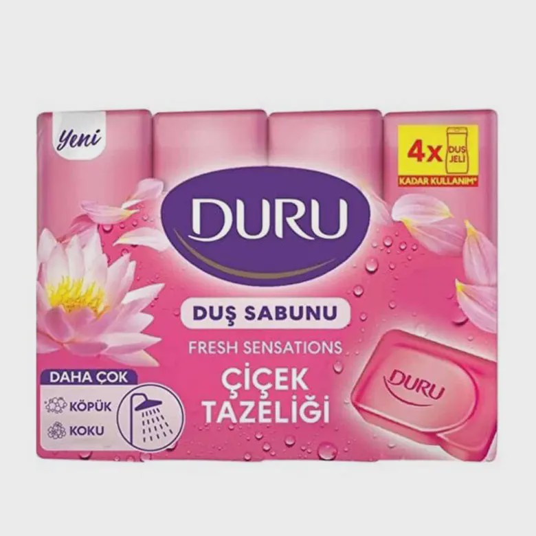 صابون دورو گل های بهاری صورتی Duru بسته 4 عددی