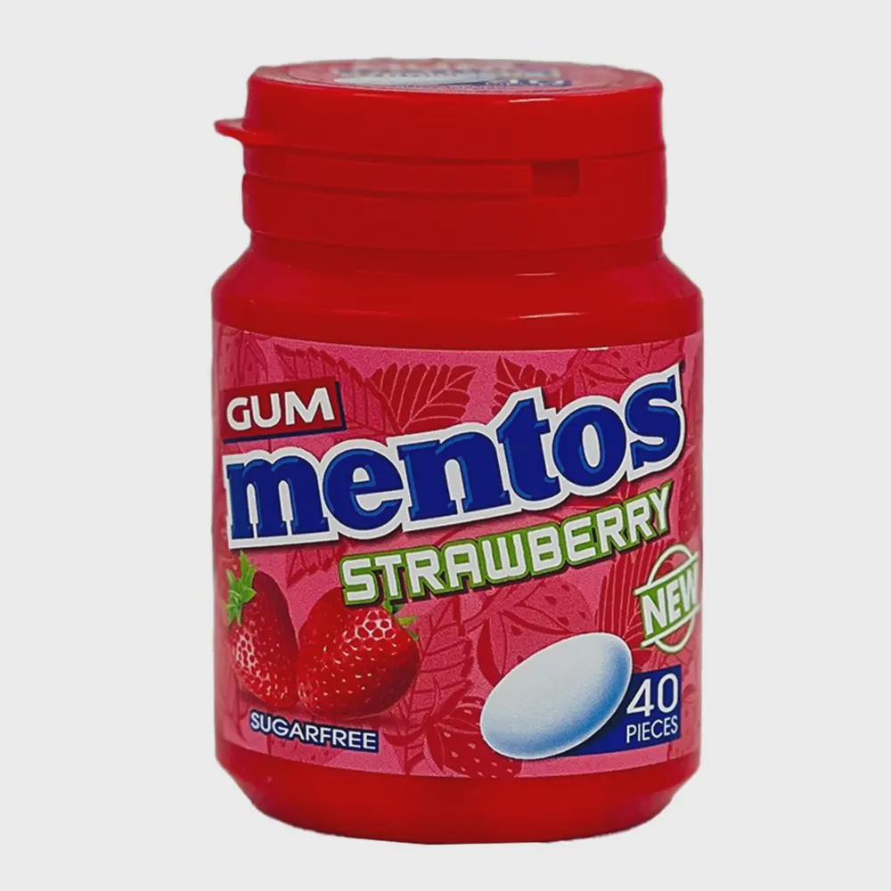 آدامس توت فرنگی قوطی منتوس mentos 56 گرم