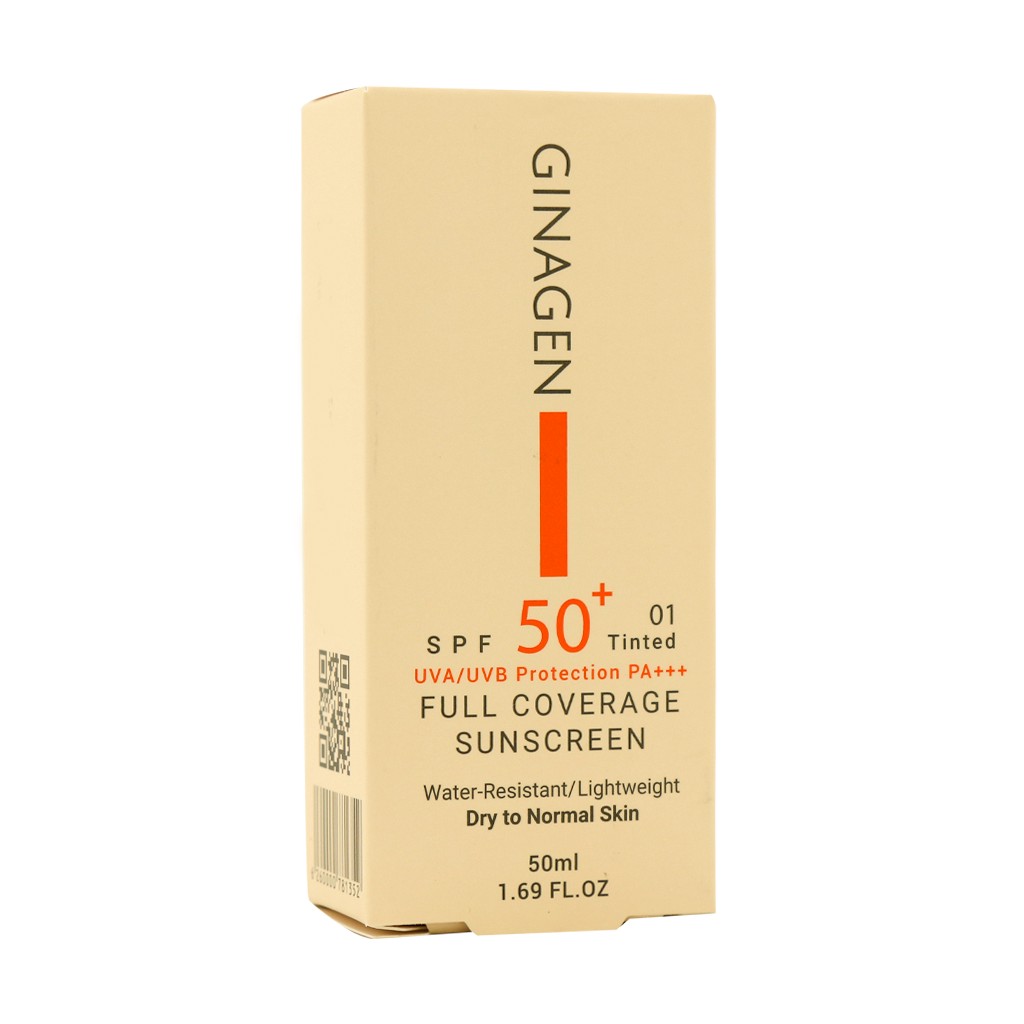 کرم ضد آفتاب رنگی پوست خشک و نرمال SPF50 ژیناژن 50 میلی لیتر