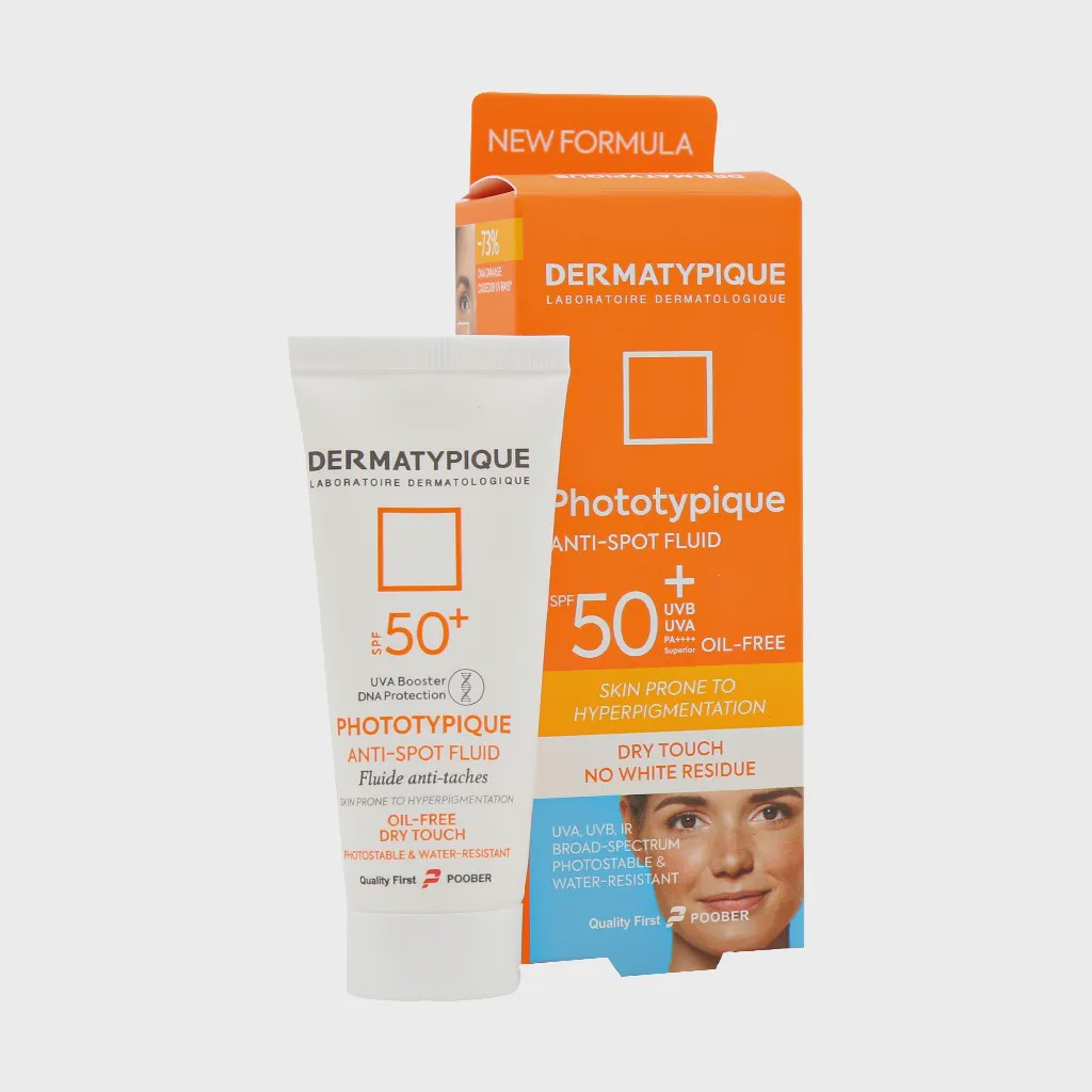فلوئید ضد آفتاب ضد لک و روشن کننده SPF50 درماتیپیک 40 میلی لیتر