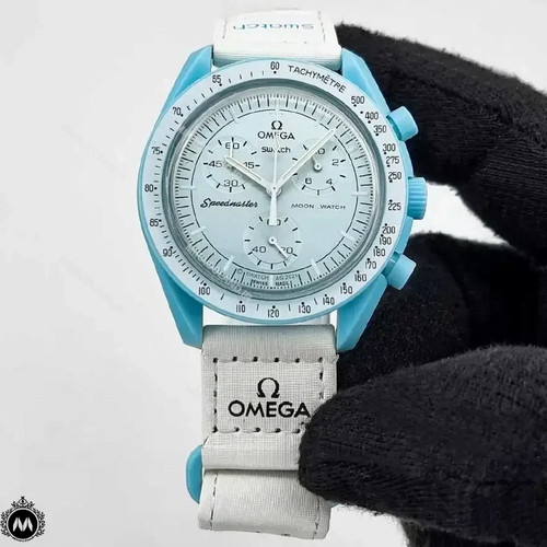 ساعت مچی امگا سواچ فیروزه ای اورانوس Omega x Swatchمدل Mission to Uranus