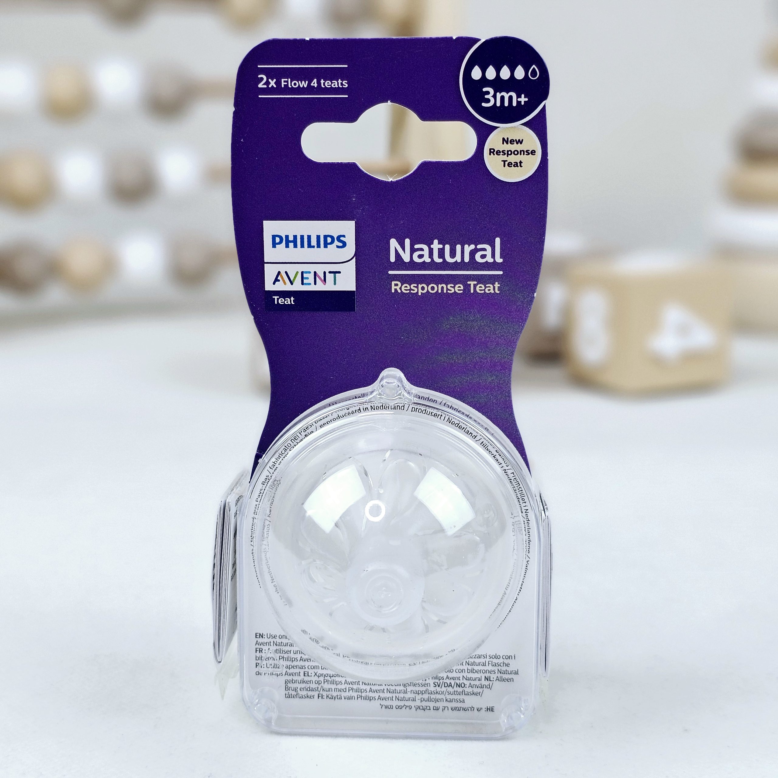 "سرشیشه فیلیپس اونت Natural Response سایز 3+ ماه 4 قطره (فروش تکی از پک دوعددی - اقتصادی و کاربردی)" AVENT
