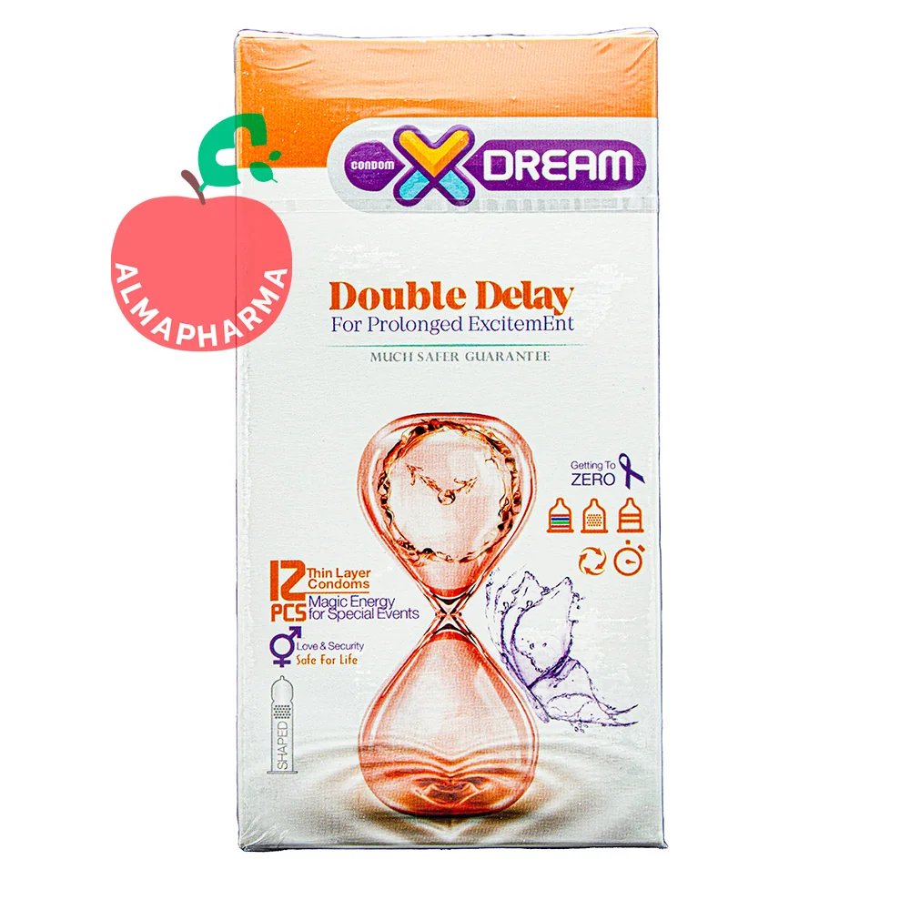 کاندوم تاخیری مضاعف ایکس دریم مدل Double Delay بسته 12 عددی
