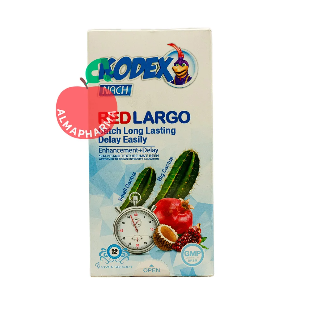 کاندوم کدکس Red largo بزرگ کننده بسته 12 تایی