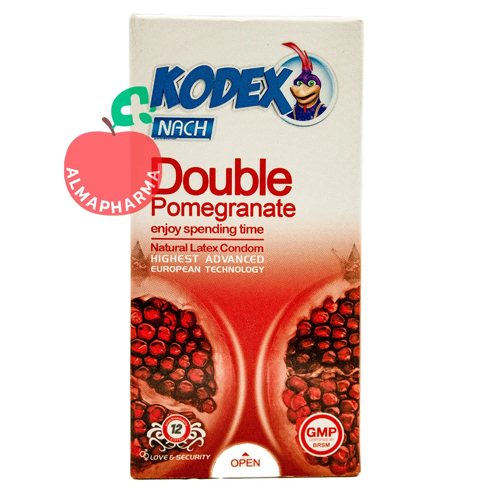 کاندوم کدکس مدل KODEX Double Pomegranate تنگ کننده اناری بسته 12 تایی