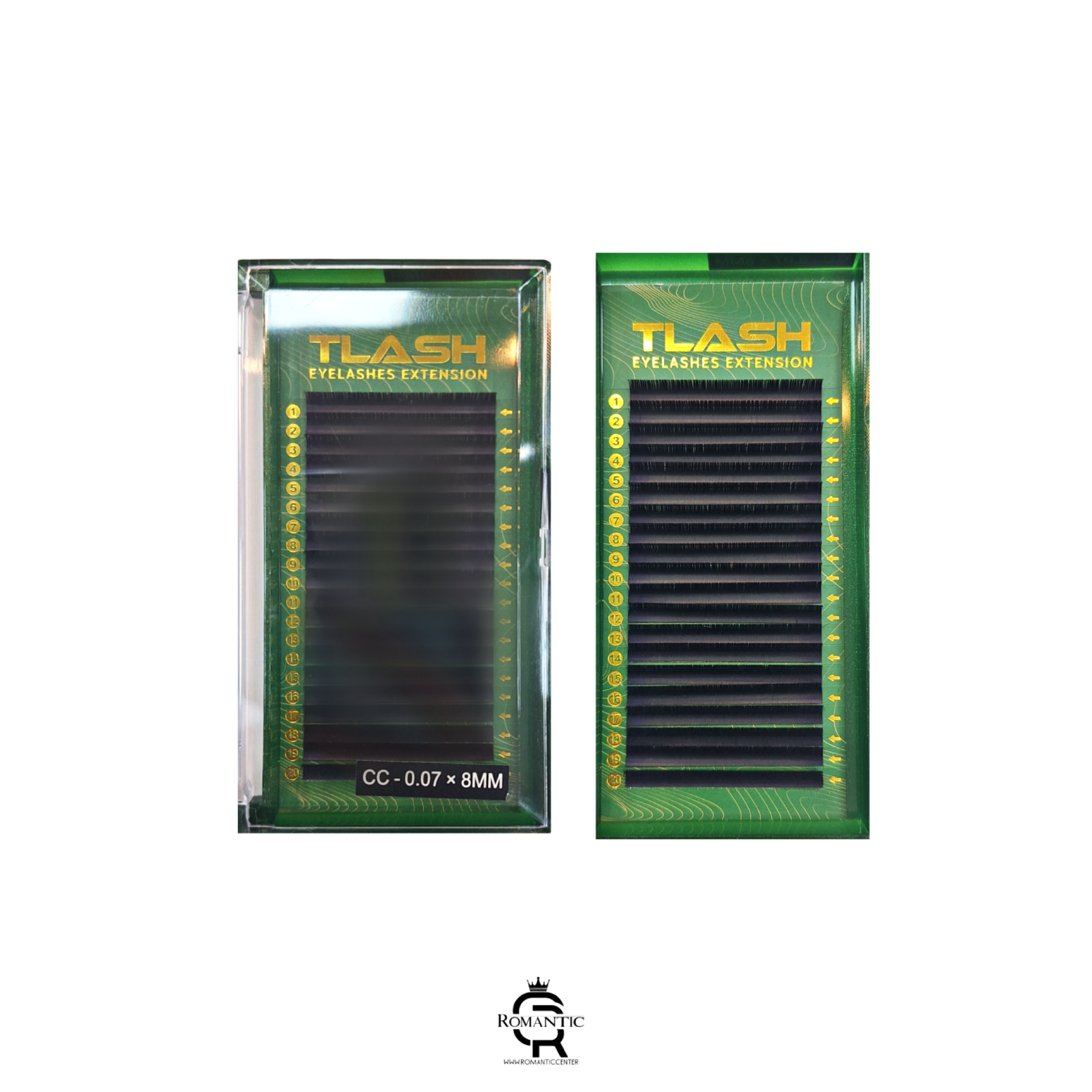 پالت مژه 20 ردیفه تی لش با فر CC ، ضخامت 0.07 و سایز 8