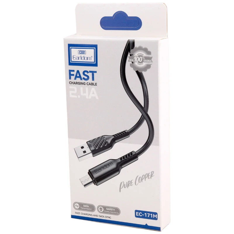 کابل میکرو یو اس بی فست شارژ 2.4 آمپر ارلدام EC-171M طول 1 متر