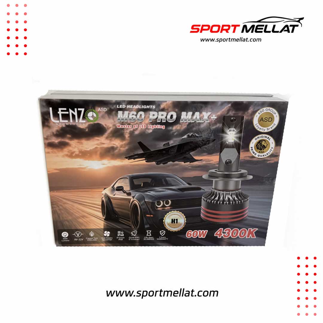 هدلایت M60 Pro Max لنزو پایه H1 رنگ آفتابی