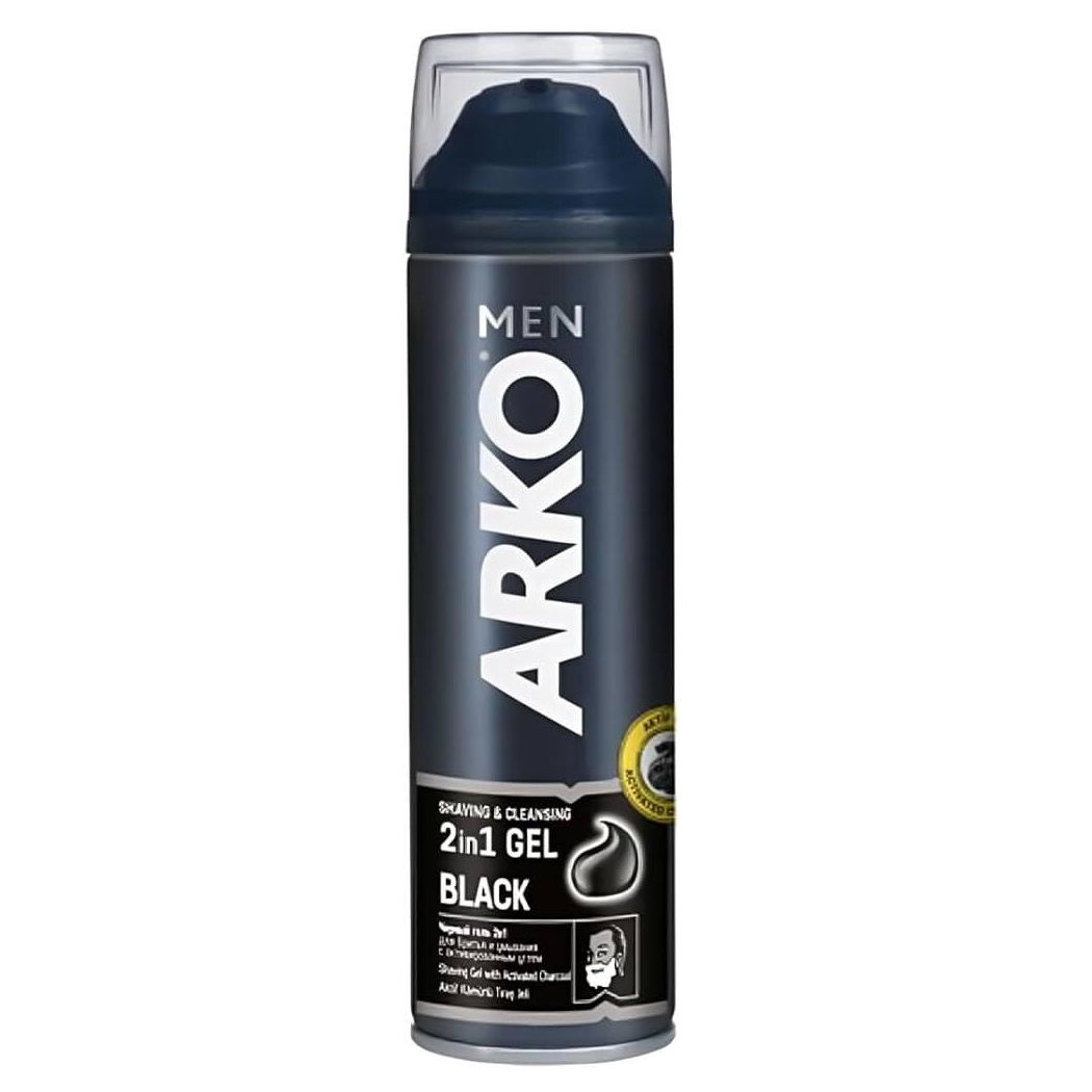ژل اصلاح و پاککننده 2 در 1 مردانه آرکو Arko 2 in 1 shaving gel Black حجم 200 میل