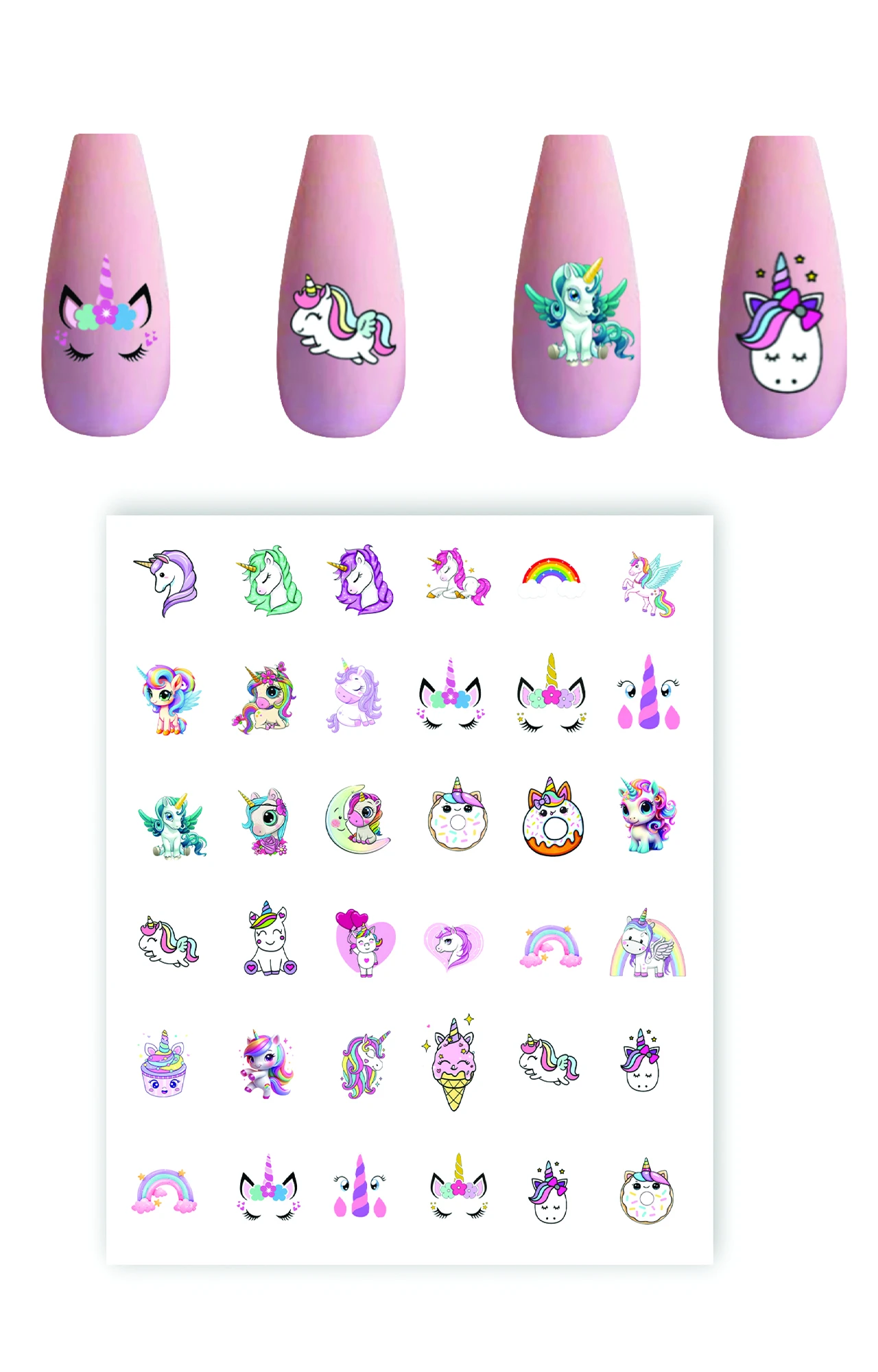 استیکر ناخن طرح یونیکورن unicorn کد 3331