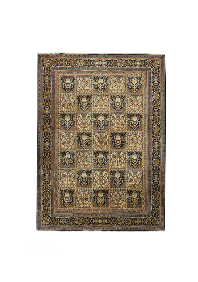فرش دستبافت آنتیک قم گل ابریشم (234×319) سانتیمتر