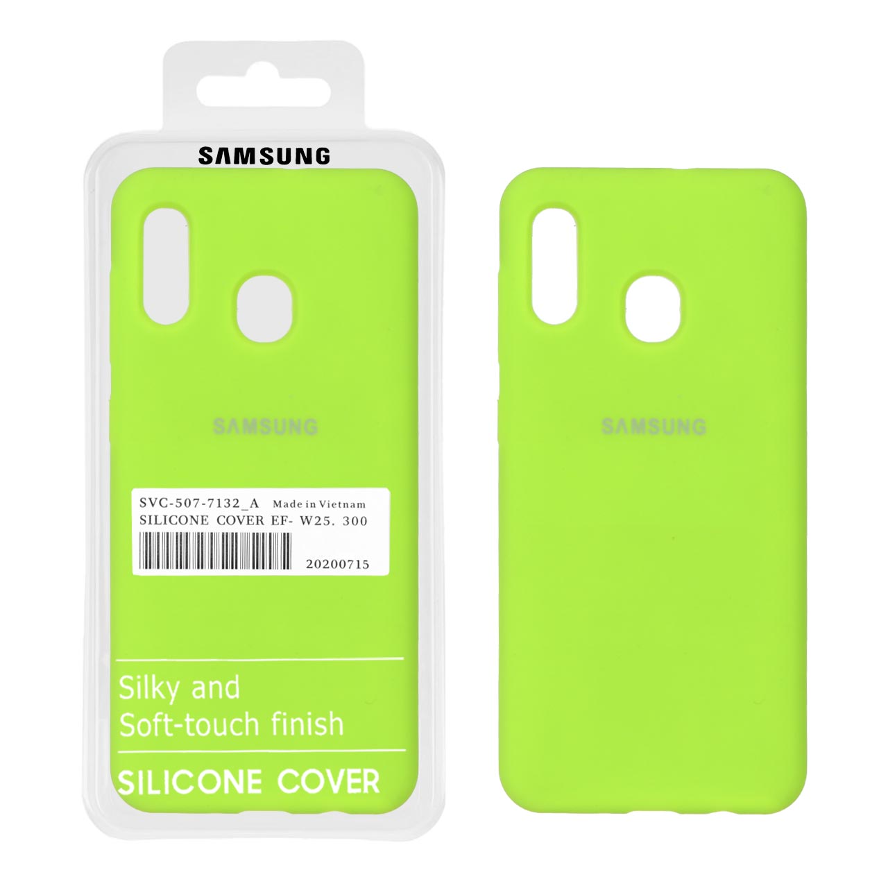 قاب سیلیکونی پاک کنی اورجینال درجه یک Samsung Galaxy A30 / A20 - سبز فسفری (پک دار)