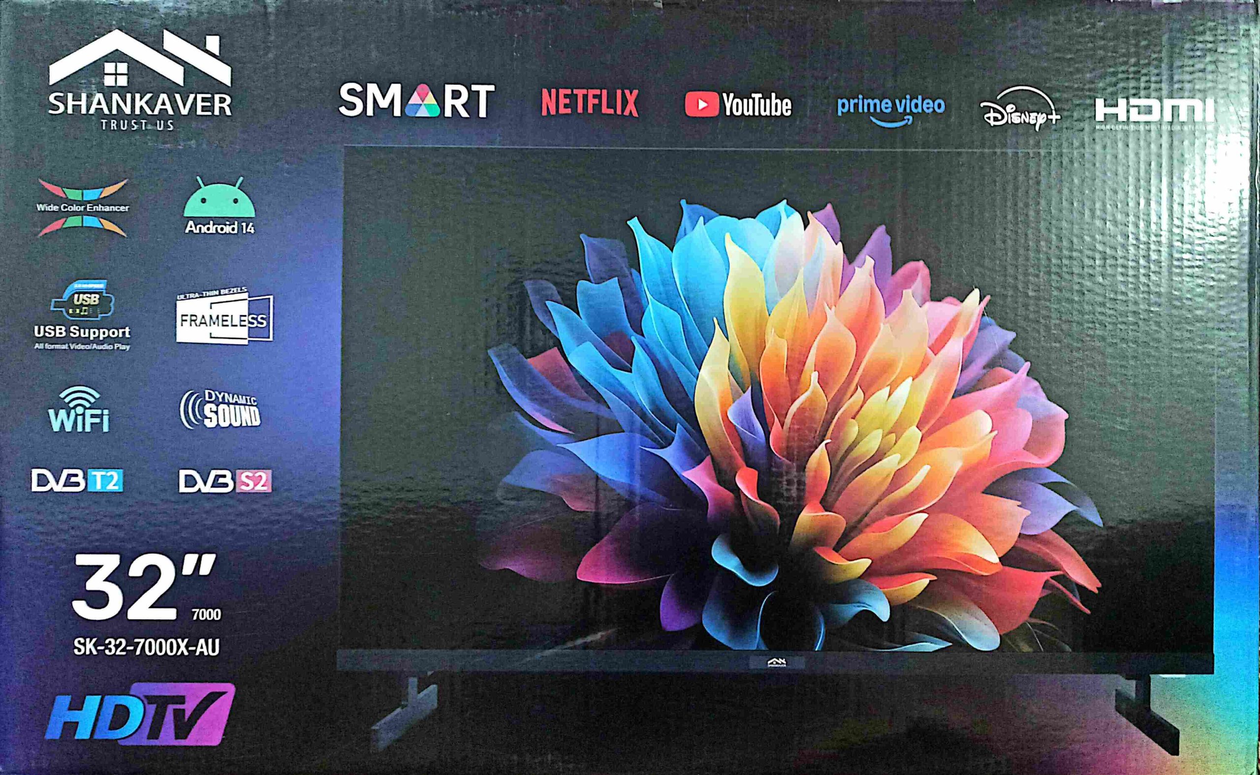 تلویزیون 32 اینچ هوشمند شانکاور مدل sk-32-7000x-au