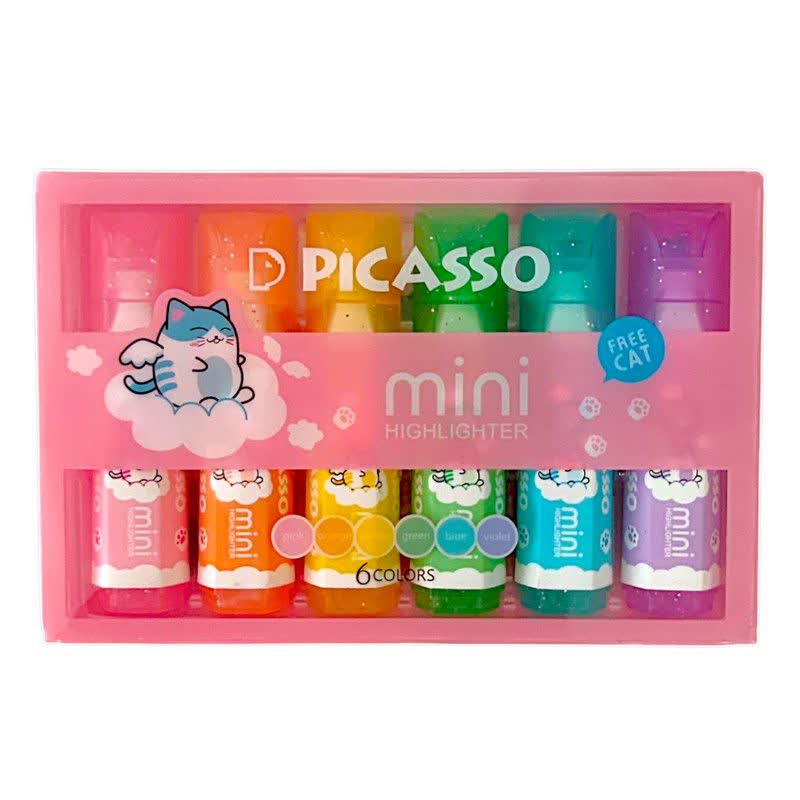 Picasso پیکاسو ماژیک علامت زن هایلایتر پاستیلی مینی 6 عددی 12010