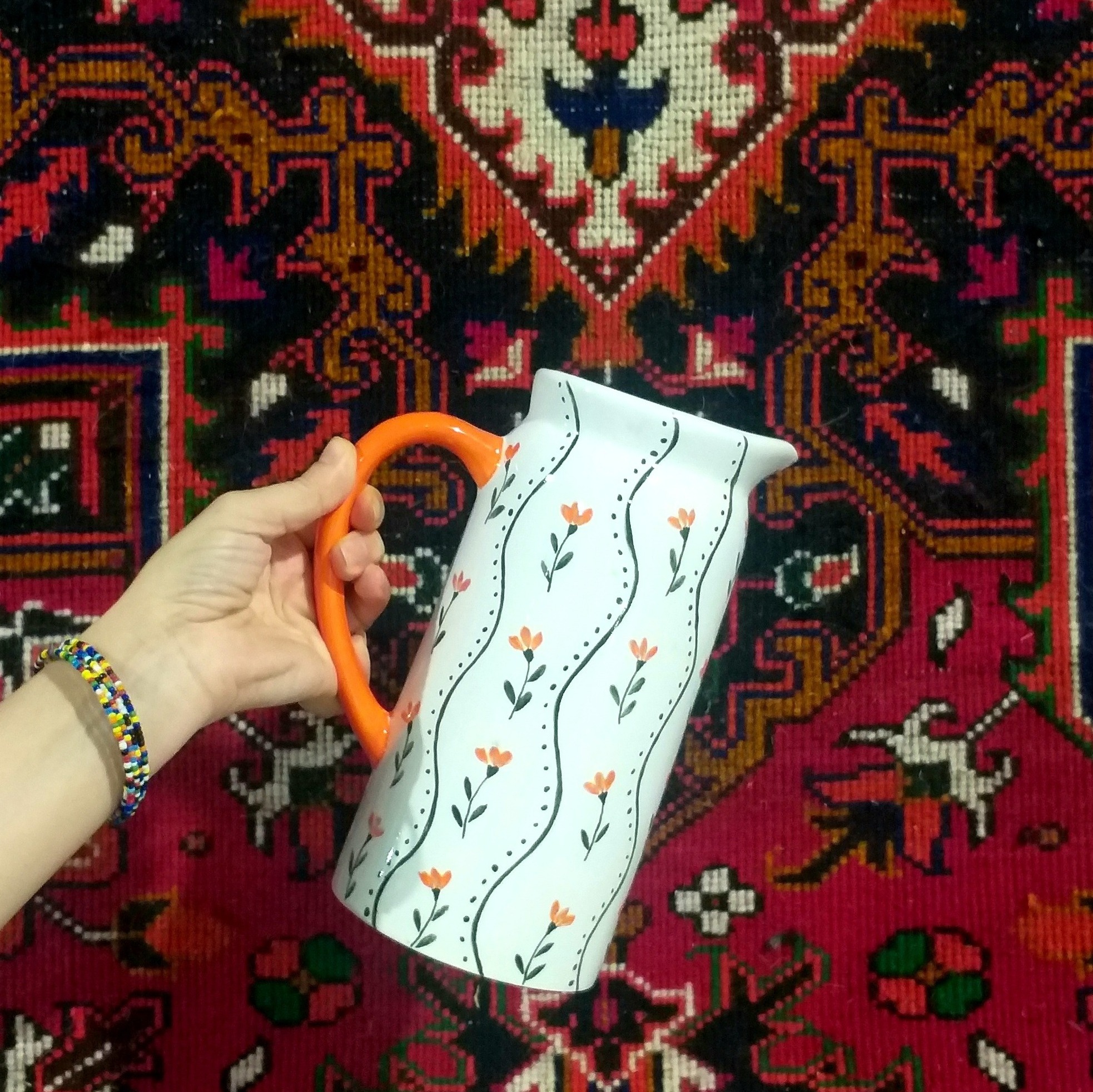 پارچ سرامیکی نارنجی پرشور