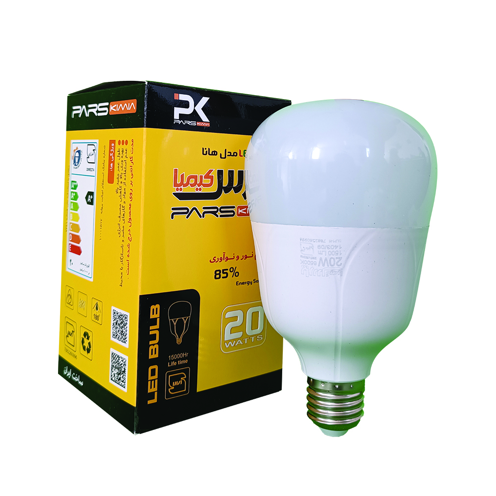 لامپ LED استوانه 20 وات E27 مهتابی پارس کیمیا